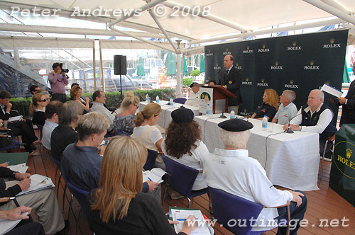 CYCA Commodore Matt Allen speaking at the official launch of the Rolex Sydney Hobart Yacht Race 2008, Wednesday November 26, 2008 at the Cruising Yacht Club of Australia, Rushcutters Bay, Sydney. Photo copyright Peter Andrews.