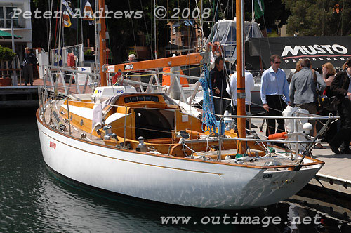 Ian Kiernan and Tiare Tomaszewski's Sanyo Maris dockside at the Cruising Yacht Club of Australia, Rushcutters Bay, Sydney. Photo copyright Peter Andrews.