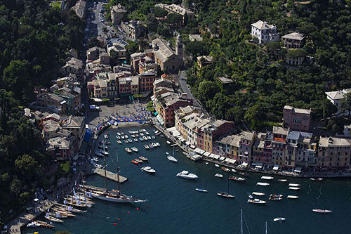 Aerial view from Portofino Marina. Photo copyright Rolex / Carlo Borlenghi.