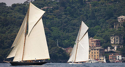 Luigi Donna's Varuna and Gabriele De Bono's Cintra, during the Portofino Rolex Trophy 2009. Photo copyright Rolex / Carlo Borlenghi.