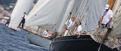 Luigi Donna's Varuna, Gabriele De Bono's Cintra, and Marco Riccardo Gastaldi's Emilia, during the Portofino Rolex Trophy 2009. Photo copyright Rolex / Carlo Borlenghi.