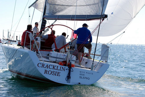Bob Robertson's Mod Farr 40 Cracklin Rosie, after the start of the Club Marine Brisbane to Keppel Tropical Yacht Race 2009. Photo copyright Suellen Hurling.