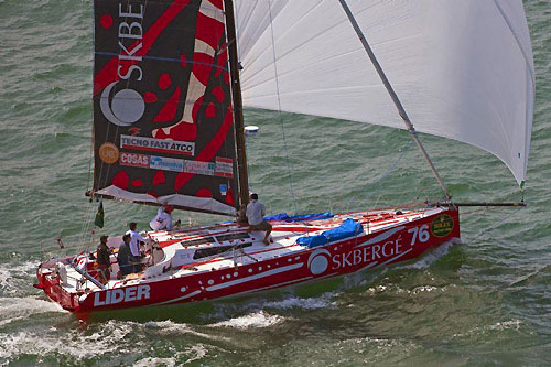 Chilean entry, the Great Southern Sea Inc's Class 40, Desafio Cabo de Hornos, sailing off the Solent after the start of the Rolex Fastnet Race 2009. Photo copyright Rolex - Carlo Borlenghi.