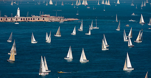 Fastnet Race Fleet in the Solent, during Rolex Fastnet Race 2009. Photo copyright Rolex - Carlo Borlenghi.
