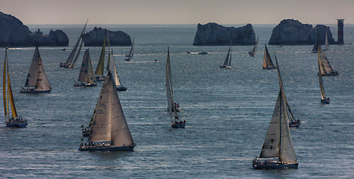 The Fastnet Race fleet passing the Needles, during the Rolex Fastnet Race 2009. Photo copyright Rolex - Carlo Borlenghi.