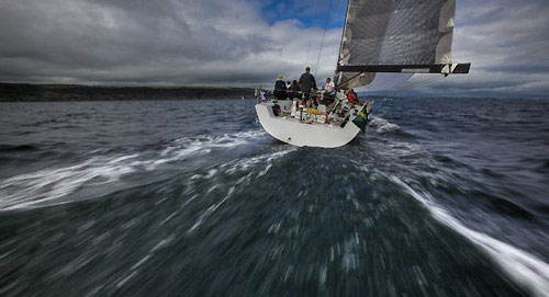 Nigel Passmore's TP 52 Apollo, crossing the finishing line of the Rolex Fastnet Race 2009. Photo copyright Rolex - Carlo Borlenghi.