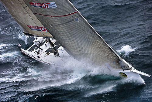 Roger Sturgeon's STP 65 Rosebud Team DYT (overall winner of the Rolex Sydney Hobart 2007), heading for Fastnet Rock during the Rolex Fastnet Race 2009.Photo copyright Rolex - Carlo Borlenghi.