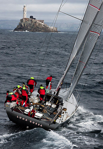 Vittorio Volonte's STP 65 Luna Rossa, aproaching Fastnet Rock during the Rolex Fastnet Race 2009. Photo copyright Rolex - Carlo Borlenghi.