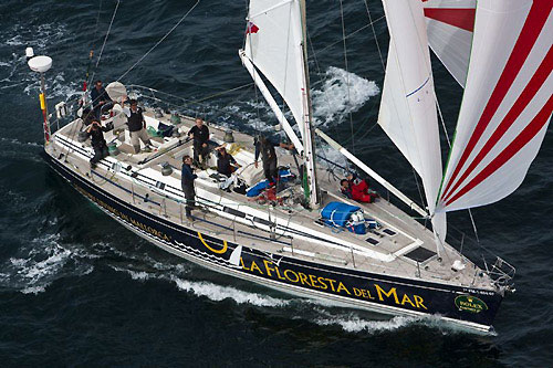 Amanda Hartleys Swan 56 La Floresta Del Mar, approaching Scilly Island during the Rolex Fastnet Race 2009. Photo copyright Rolex - Carlo Borlenghi.