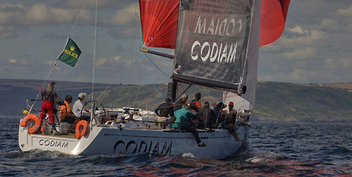 Nicolas Loday and Jean-Claude Nicoleaus Grand Soleil 43, IRC 1 class winner, Codiam, during the Rolex Fastnet Race 2009. Photo copyright Rolex - Carlo Borlenghi.