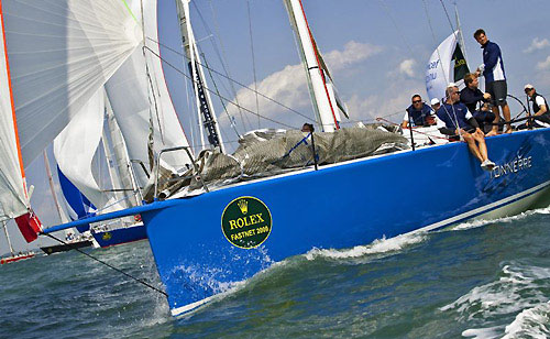 Piet Vroon’s new Ker 46, Tonnerre de Breskens, back at the start of the Rolex Fastnet Race 2009. Photo copyright Rolex - Kurt Arrigo.