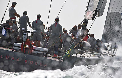 Vittorio Volonte's STP 65 Luna Rossa sailing off the Solent, during the Rolex Fastnet Race 2009. Photo copyright Rolex - Kurt Arrigo.