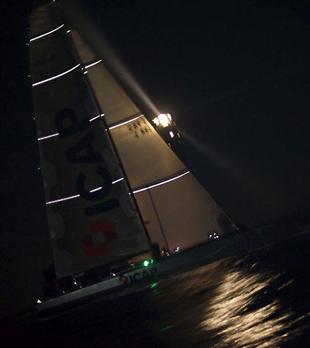 Mike Slade's ICAP Leopard, rounding Fastnet Rock during the Rolex Fastnet Race 2009. Photo copyright Rolex - Kurt Arrigo.