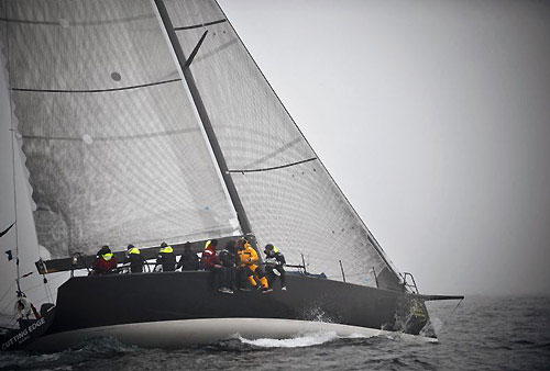 Lutener and Elwood's TP 52 Cutting Edge, during the Rolex Fastnet Race 2009. Photo copyright Rolex - Kurt Arrigo.