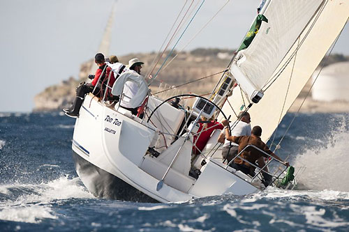 Jonathan Gambin's Dufour 44 Ton Ton Surfside, during the 15 nautical-mile warm-up race, ahead of the Rolex Middle Sea Race 2009. Photo copyright Rolex / Kurt Arrigo. 