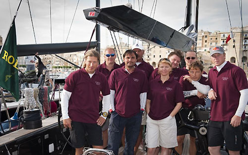 Crew from the Russian entry Coral, dockside ahead of the Rolex Middle Sea Race 2009. Photo copyright Rolex / Kurt Arrigo.