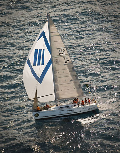 Milan Hajek's Beneteau First 40.7 Three Sisters (CZE), after the start of the Rolex Middle Sea Race 2009. Photo copyright Rolex / Kurt Arrigo.