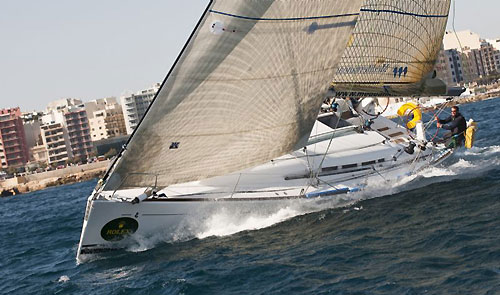 Arthur Podesta's Beneteau First 45, Elusive 2 Medbank arriving at their final destination of Marsamxett Harbour, during the Rolex Middle Sea Race 2009. Photo copyright Rolex / Kurt Arrigo.