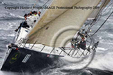 Ludde Ingvall's YuuZoo, outside Sydney Heads after the start of the Rolex Sydney Hobart Yacht Race 2009. Photo copyright Howard Wright, IMAGE Professional Photography. Click here to see more shots from Howard.