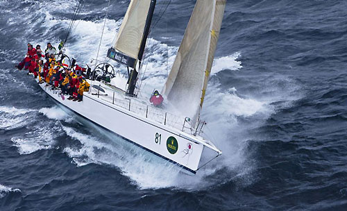 Peter Millard and John Honan's 98ft maxi Lahana, during the Rolex Sydney Hobart Yacht Race 2009. Photo copyright Rolex, Daniel Forster.