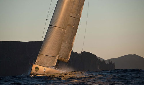 Niklas Zennström’s Judel Vrolijk 72 Rán sailing off Tasman Island and about to enter Storm Bay, during the Rolex Sydney Hobart Yacht Race 2009. Photo copyright Rolex, Kurt Arrigo.