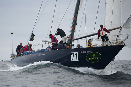 Alejandro Perez Calzada’s Spanish entry Charisma, a 1970 Sparkman & Stephens at sea, during the Rolex Sydney Hobart Yacht Race 2009. Photo copyright Rolex, Kurt Arrigo.