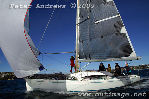 Dr Dennis Cooper’s Sydney 36CR Amante is the smallest yacht in the fleet at 10.97 metres. Photo copyright Peter Andrews.