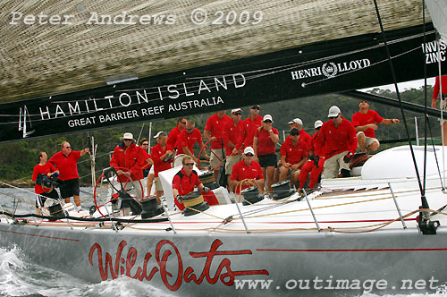 Bob Oatley’s 100ft Reichel Pugh designed Wild Oats XI. Photo copyright Peter Andrews.