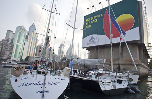 Jon Wardill’s Cassidy 55, Australian Maid, at the docks of the Royal Hong Kong Yacht Club. Photo copyright Daniel Forster, Rolex.