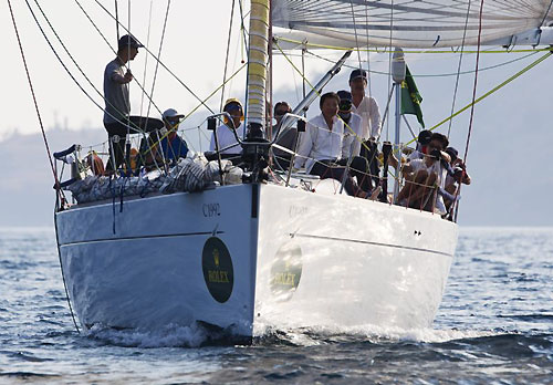 C. P. Wong's Centurion 45S Tipsy Frenz arrives in Subic Bay, at the end of the Rolex China Sea Race 2010. Photo copyright Daniel Forster, Rolex.