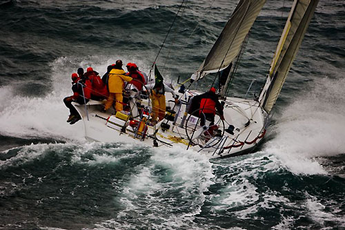 Neil Pryde's HI FI (HKG), beating out of Victoria Harbour during the 2008 Rolex China Sea Race. Photo copyright Rolex, Carlo Borlenghi.