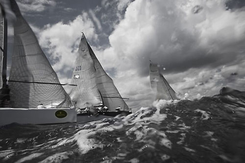 Alberto Rossi's Enfant Terrible and Alessandro Barnaba's Fiamma, during the 2009 Rolex Farr 40 Pre-Worlds at Casa de Campo, Dominican Republic. Photo copyright Daniel Forster, Rolex.