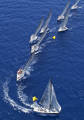 Alessandro Barnaba's Fiamma rounding the top mark during day 1 of the Rolex Farr 40 Worlds 2010. Photo copyright Daniel Forster, Rolex.