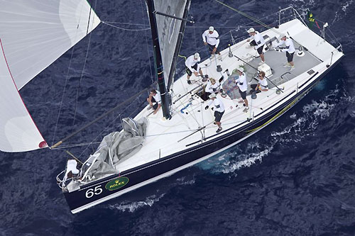 Lisa and Martin Hill's Estate Master sailing downwind on day 3 of the Rolex Farr 40 Worlds 2010 in Casa de Campo. Photo copyright Daniel Forster, Rolex.