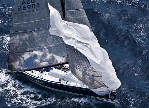 Jim Richardson's Barking Mad hoisting spinnaker, during the Rolex Farr 40 Worlds 2010 in Casa de Campo. Photo copyright Daniel Forster, Rolex.