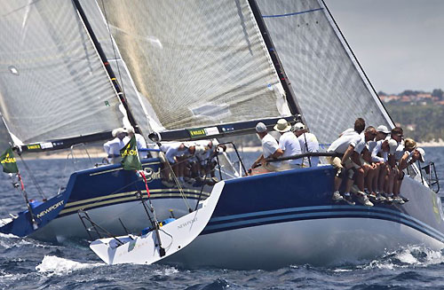 Doug Douglass' Goombay Smash and Jim Richardson's Barking Mad, during the Rolex Farr 40 Worlds 2010 in Casa de Campo. Photo copyright Daniel Forster, Rolex.