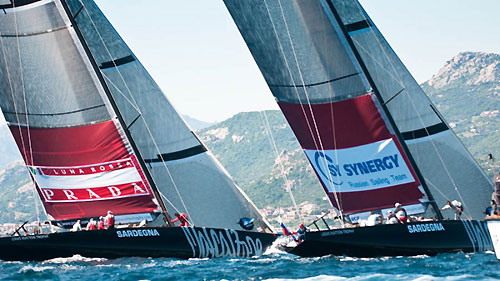 Louis Vuitton Trophy, La Maddalena, Italy, May 22nd-June 6th 2010. Day4. Synergy verses Luna Rossa. Photo copyright Paul Todd, Outsideimages NZ and Louis Vuitton Trophy.