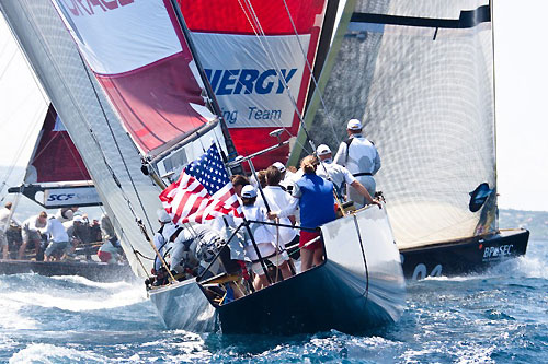 Louis Vuitton Trophy, La Maddalena, Italy. Race Day 7. BMW ORACLE Racing (USA) verses Synergy Russian Sailing Team (RUS). Photo copyright Bob Grieser, Outsideimages NZ and Louis Vuitton Trophy.