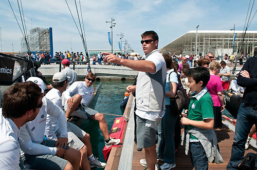 Louis Vuitton Trophy, La Maddalena, Italy. Race Day 7. A school visit to the Louis Vuitton Trophy Village. Photo copyright Paul Todd, Outsideimages NZ and Louis Vuitton Trophy.