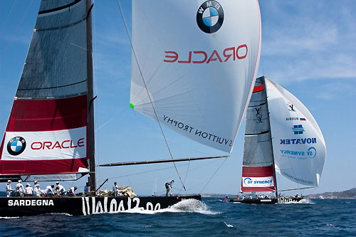 Louis Vuitton Trophy, La Maddalena, Italy. Race Day 7. BMW ORACLE Racing (USA) verses Synergy Russian Sailing Team (RUS). Photo copyright Bob Grieser, Outsideimages NZ and Louis Vuitton Trophy.