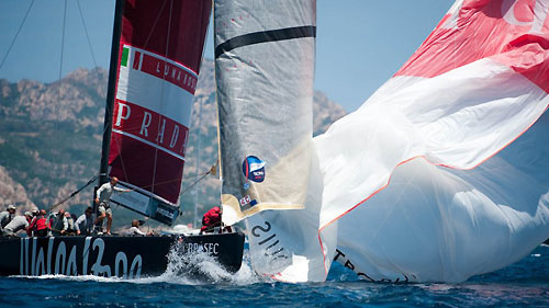 Louis Vuitton Trophy, La Maddalena, Italy, May 22nd-June 6th 2010. Race Day 11. Luna Rossa (ITA) verses ALEPH Sailing Team (FRA). Photo copyright Paul Todd, Outsideimages NZ and Louis Vuitton Trophy.