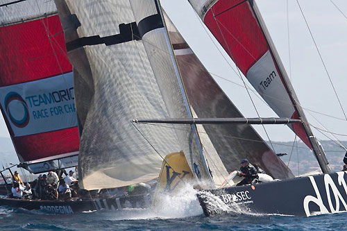 Louis Vuitton Trophy, La Maddalena, Italy, May 22nd-June 6th 2010. Race Day 12. Mascalzone Latino Audi Team (ITA) verses TeamOrigin (GBR). Photo copyright Bob Grieser, Outsideimages NZ and Louis Vuitton Trophy.