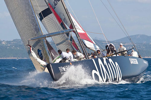 Louis Vuitton Trophy, La Maddalena, Italy, May 22nd-June 6th 2010. Race Day 12. All4ONE (GER) verses ALEPH Sailing Team. Photo copyright Bob Grieser, Outsideimages NZ and Louis Vuitton Trophy.