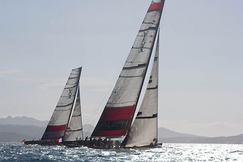 Louis Vuitton Trophy, La Maddalena, Italy, May 22nd-June 6th 2010. Race Day 12. All4ONE (GER) verses ALEPH Sailing Team. Photo copyright Bob Grieser, Outsideimages NZ and Louis Vuitton Trophy.