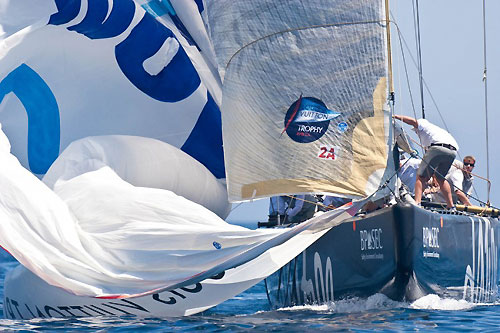 Louis Vuitton Trophy, La Maddalena, Italy, May 22nd-June 6th 2010. Race Day 16. Final: Emirates Team New Zealand (NZL) verses Synergy Russian Sailing Team (RUS). Photo copyright Bob Grieser, Outsideimages NZ and Louis Vuitton Trophy.