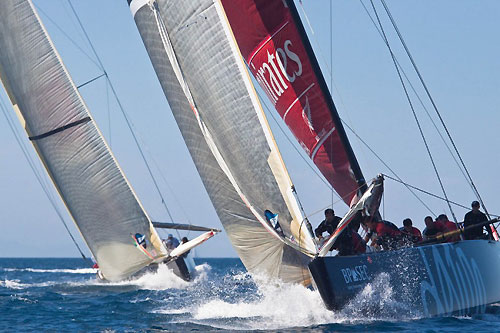 Louis Vuitton Trophy, La Maddalena, Italy, May 22nd-June 6th 2010. Race Day 16. Final: Emirates Team New Zealand (NZL) beats Synergy Russian Sailing Team (RUS). Photo copyright Bob Grieser, Outsideimages NZ and Louis Vuitton Trophy.