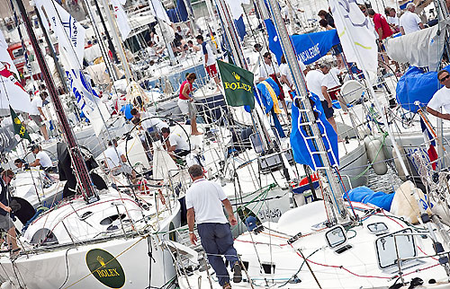 Dock Side preparations in St Tropez harbour. Photo copyright Rolex and Kurt Arrigo.