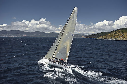 Neville Crichton's 72-foot Mini Maxi Shockwave, during the Giraglia Rolex Cup 2010. Photo copyright Rolex and Kurt Arrigo.