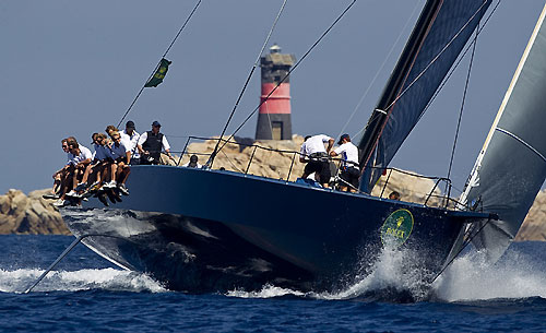 Irvine Laidlaw's Highland Fling rounding Isola Barrettinelli di Fuori, during the Maxi Yacht Rolex Cup 2010. Photo copyright Rolex and Carlo Borlenghi.