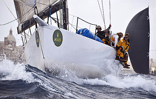 Bryon Ehrhart's TP52 Lucky before the 31st Rolex Middle Sea Race. Photo copyright Rolex and Kurt Arrigo.